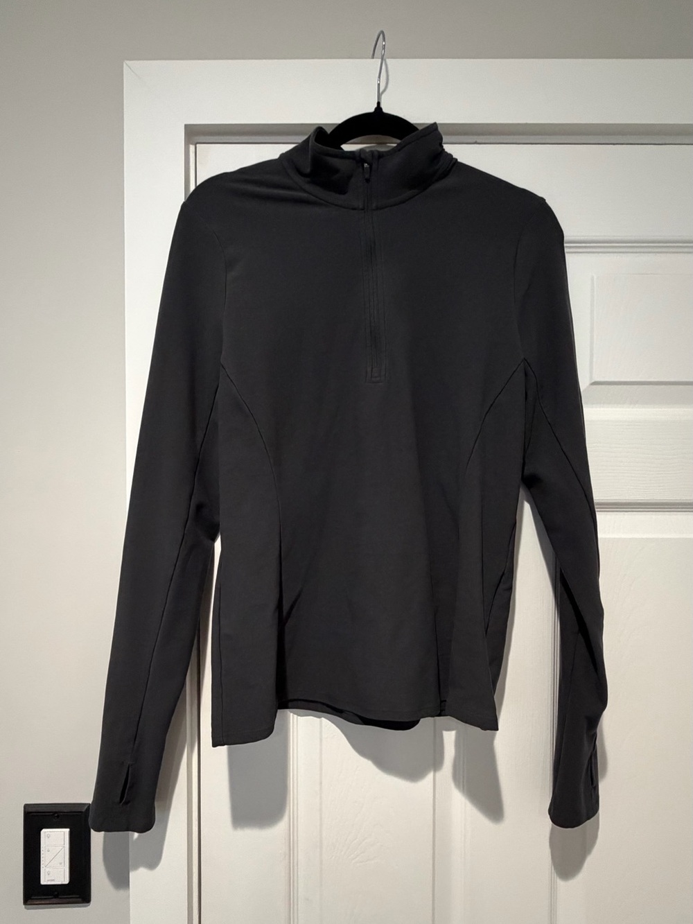 Auth. ✅ ALO Yoga 1/2 Zip Rapid Pullover in “Anthracite” Size Large 🩶